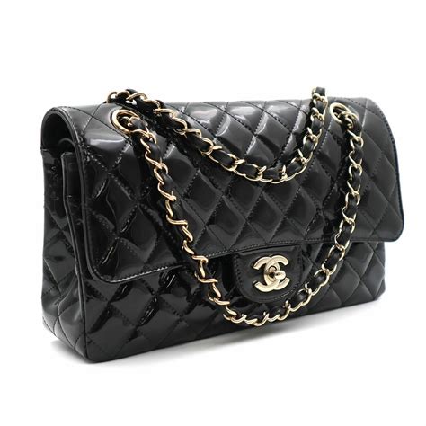 chanel patent leather quilted handbag|chanel calfskin leather handbags.